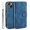 Blue, variant on Flip Folio Case for iPhone 14 6.1" 2022, Anti-scratch Vintage Leather Wallet Case [Card Slots Cash Pocket] Kickstand Anti-drop Detachable Strap Full-protective Business Case, Black