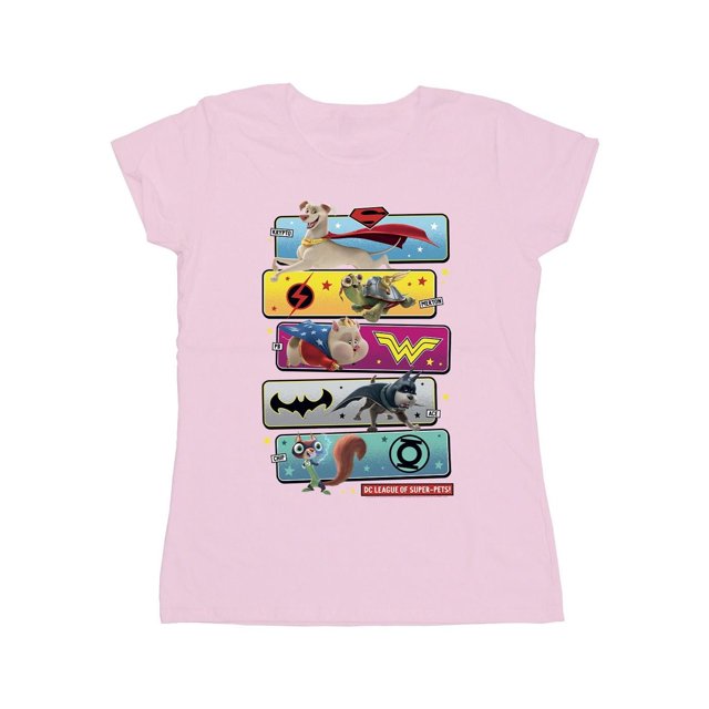 DC Comics T-Shirt en Coton pour Femmes DC League Of Super - Pets Pose de Personnage