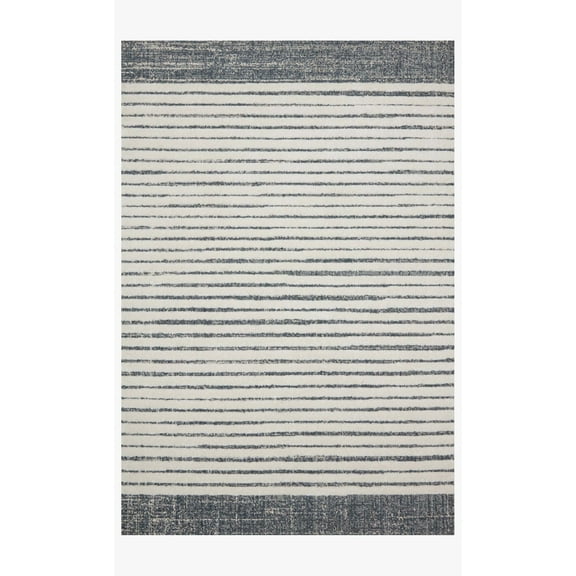 Loloi II Hagen HAG-01 White / Ocean Striped Area Rug 2'-7" x 4'