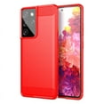 thumbnail image 1 of PANDACO Red Brushed Metal Case for Samsung Galaxy S21 Ultra, 1 of 4