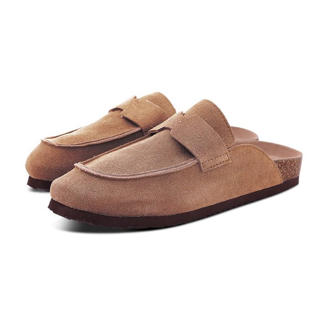 Zapatillas de corcho Zuecos para mujer Zapatillas de corcho de moda para hombre Zapatillas planas suaves para interiores Zuecos de gamuza de vaca Zapatos de playa para exteriores