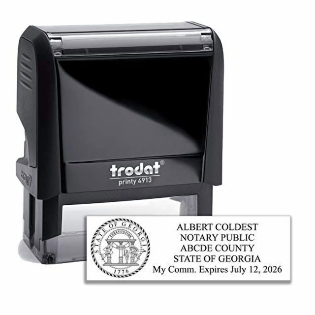 Notary Stamp Seal Ink Personalized Self Inking Stamp Custom Stamp Rubber Stamp Trodat 4913 Self Ink Notary Stamp for State of Georgia - Manufacturer Certificate Required