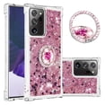 thumbnail image 1 of Funda para Samsung Galaxy Note 20 Ultra 5G con Brillo Líquido Flotante, Purpurina, Parachoques y Anillo Giratorio Soporte, 1 of 5