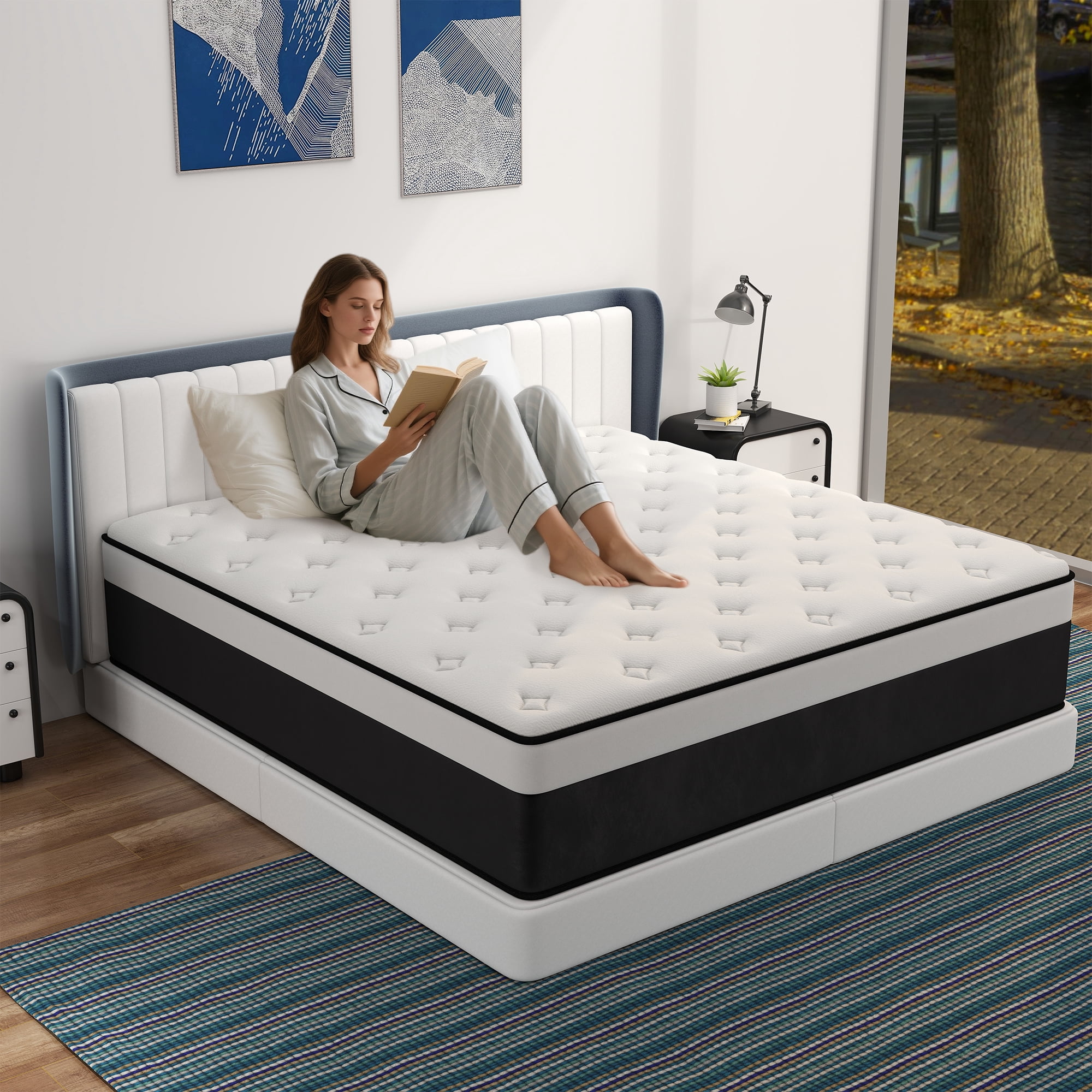 Mulinature 14 inch King Mattress in a Box, Gel Memory Foam and Pocket Spring Hybrid Mattress