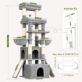 thumbnail image 6 of Globlazer 74" Symmetrical Cat Tree, Multi-Level Large Cat Tower with Scratching Post & Condo for Indoor Cats, Light Grey, 6 of 7