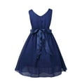 thumbnail image 2 of Miaeowve Kids Chiffon Wedding Bridesmaid Flower Girl Dress Summer Birthday Party Sleeveless V Neck Ball Gown Navy Blue 4, 2 of 7