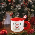 thumbnail image 5 of Christmas Mug with Lid and Spoon Santa Claus Tree Design Ceramic Coffee Cup Holiday Themed Gift Set Reusable Festive Drinkware for Cocoa Tea Coffee Hot Chocolate Holiday Parties Gifts 14oz, 5 of 6