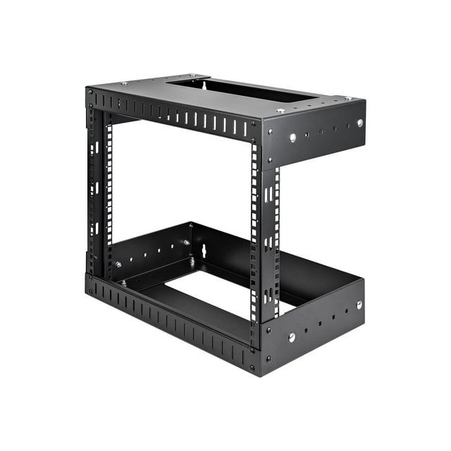 StarTech.com 8U 19 Pouces Wall Mount Network Rack, Adjustable Depth 12-20 Pouces 2 Post Open Frame Server Room Rack for AV/Data/ IT Communication/Computer Equipment/Switch with Cage Nuts & Screws 8U Adjustable Rack (RK812WALLOA) - Rack - Montable au Mur - Noir - 8U - 20 Pouces