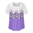 thumbnail image 4 of Fiudx Ofertas de La Semana Camisa Superior Informal de Manga Corta con Estampado Informal Ya La Moda para Mujer, 4 of 5