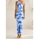thumbnail image 2 of Vestido PRETTYGARDEN de un Hombro Fruncido Floral Azul XL, 2 of 7