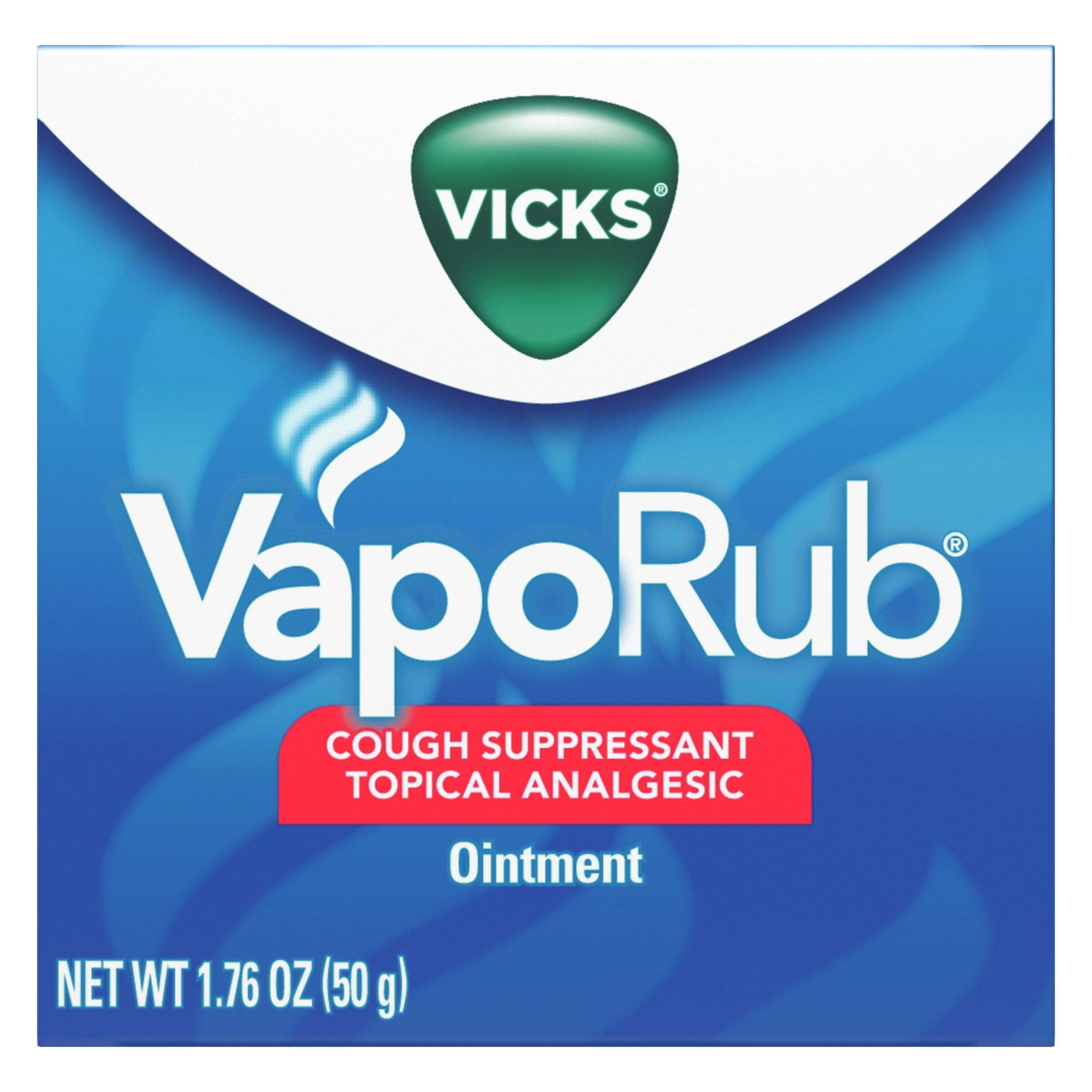 Vicks VapoRub, Topical Chest Rub & Analgesic Ointment, Over-the-Counter Medicine, 1.76 Oz