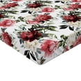 thumbnail image 2 of Ambesonne Shabby Flora Fitted Sheet, Flower Roses Buds, Twin XL Size, Olive Green Maroon, 2 of 3