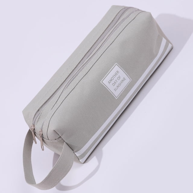 Estuche de gran capacidad con asa | Organizador multicompartimento con cremallera para bolígrafos, maquillaje y útiles escolares | Estuche portátil para mujeres, niñas y uso en la oficina