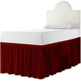 thumbnail image 3 of College Dorm Bedskirt, 42 Inch Drop 100% Microfiber Lightweight Ruffled, Twin-XL Size (39" x 80") Elastic Bed Skirt - Burgundy Solid, 3 of 7