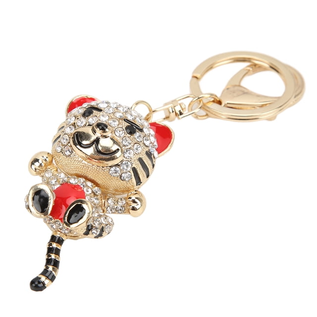 Llavero De Tigre, Colgantes De Llavero, Elegante, Exquisito, Pequeño, Lindo, Forma De Tigre, Brillante, Brillante, Para Decoración De Bolsos, Colgantes De Coche, Regalo