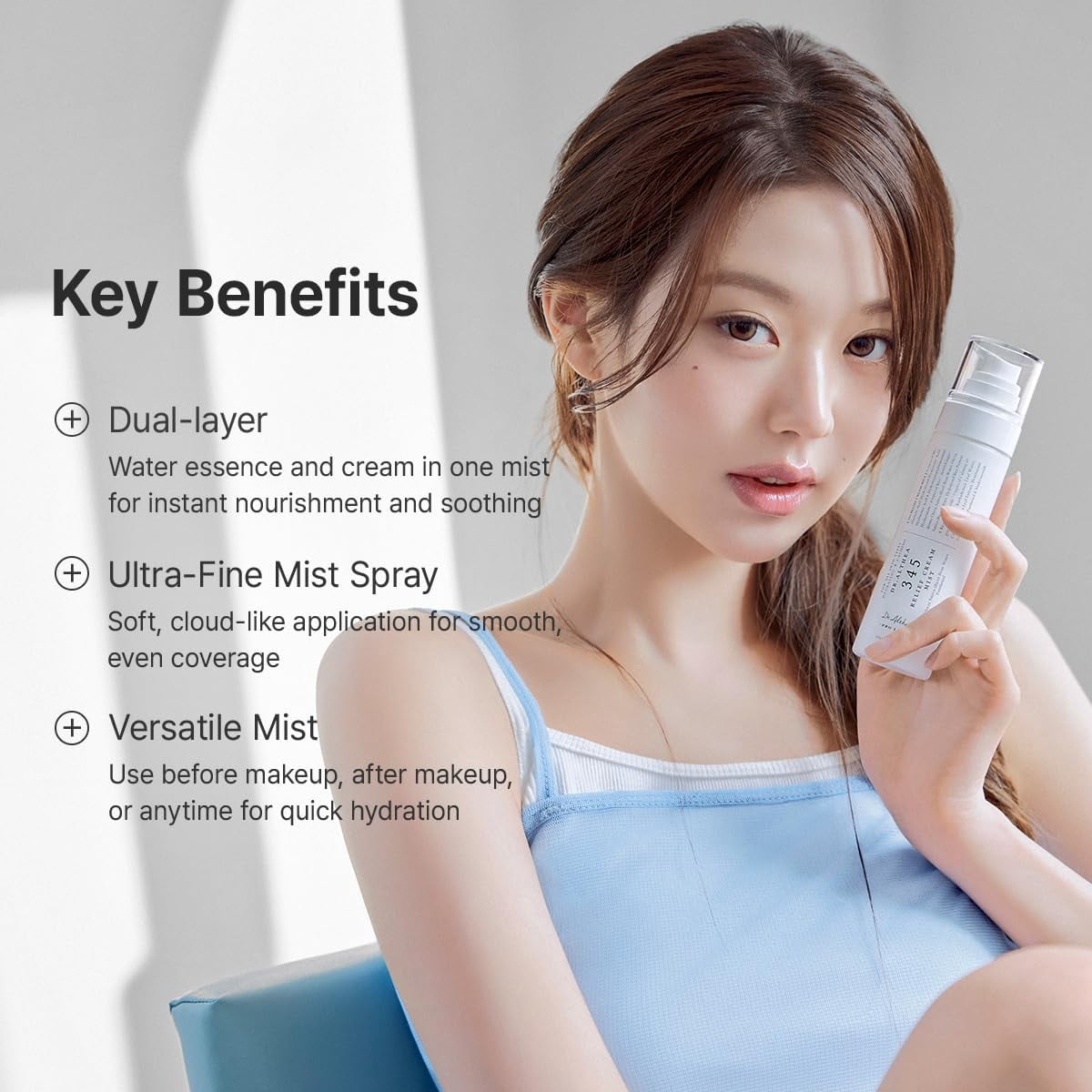 Dr. Althea 345 Relief Cream Mist 3.38 fl oz & PDRN Reju 5000 Cream 0.7 oz, Hydrating Facial Mist & Soothing Moisturizer Set, Korean Skincare for Sensitive Skin