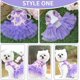 thumbnail image 4 of Dog Dresses for Small Dogs Summer Cute Tutu Princess Dress Pet Skirt Apparel Puppy Clothes Costume Peach Blossom Cat Dress Outfits 2-Pack (Medium), 4 of 4