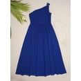 thumbnail image 3 of DPOIS Kids Girls One Shoulder Wedding Party Flower Girl Dress Evening Ball Gown Blue 10, 3 of 7