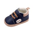 thumbnail image 3 of Splozh Toddler Tennis Shoes Toddler Baby Girls Boys Leather Sports Walking Shoes Flat Bottom Prewalker Sneakers Dark Blue,US 5, 3 of 8