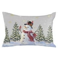 thumbnail image 2 of Winter Grey Christmas Throw Pillow Cover,Xmas Snowman Pine Trees Snowflake Rectangle Decorative Pillow Case Protector Soft Cushion Cover Lumbar Pillowcase for Couch Sofa Bedroom Car Decor 12x20 Inch, 2 of 8
