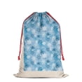 thumbnail image 2 of Christmas Bags Drawstring,Light Blue Christmas Snowflake Pattern Large Xmas Christmas Gift Bags,Reusable for Xmas and New Year Party Favors and Supplies,27.6" X 19.7", 2 of 5