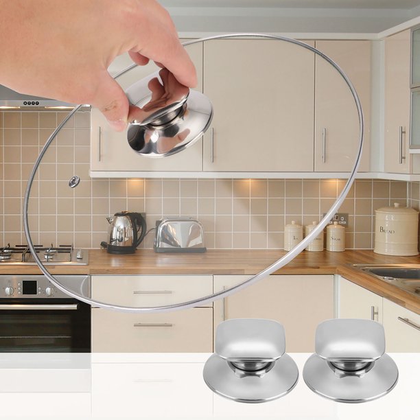 Uxcell 2pcs Stainless Steel Durable Universal Pan Lid Knob Handle