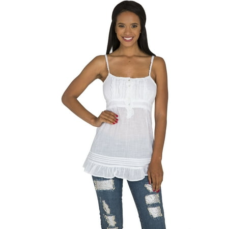 Empire Waist Faux Wrap Top - s&p junior women white cotton pintuck & ruffle empire waist tank top