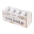 thumbnail image 1 of Soporte para utensilios de cocina, organizador de cubiertos, cubiertos de madera Blanco, 1 of 9