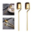 thumbnail image 1 of Cubiertos de postre perfecl acero inoxidable oro 2x cuchara de café, 1 of 8