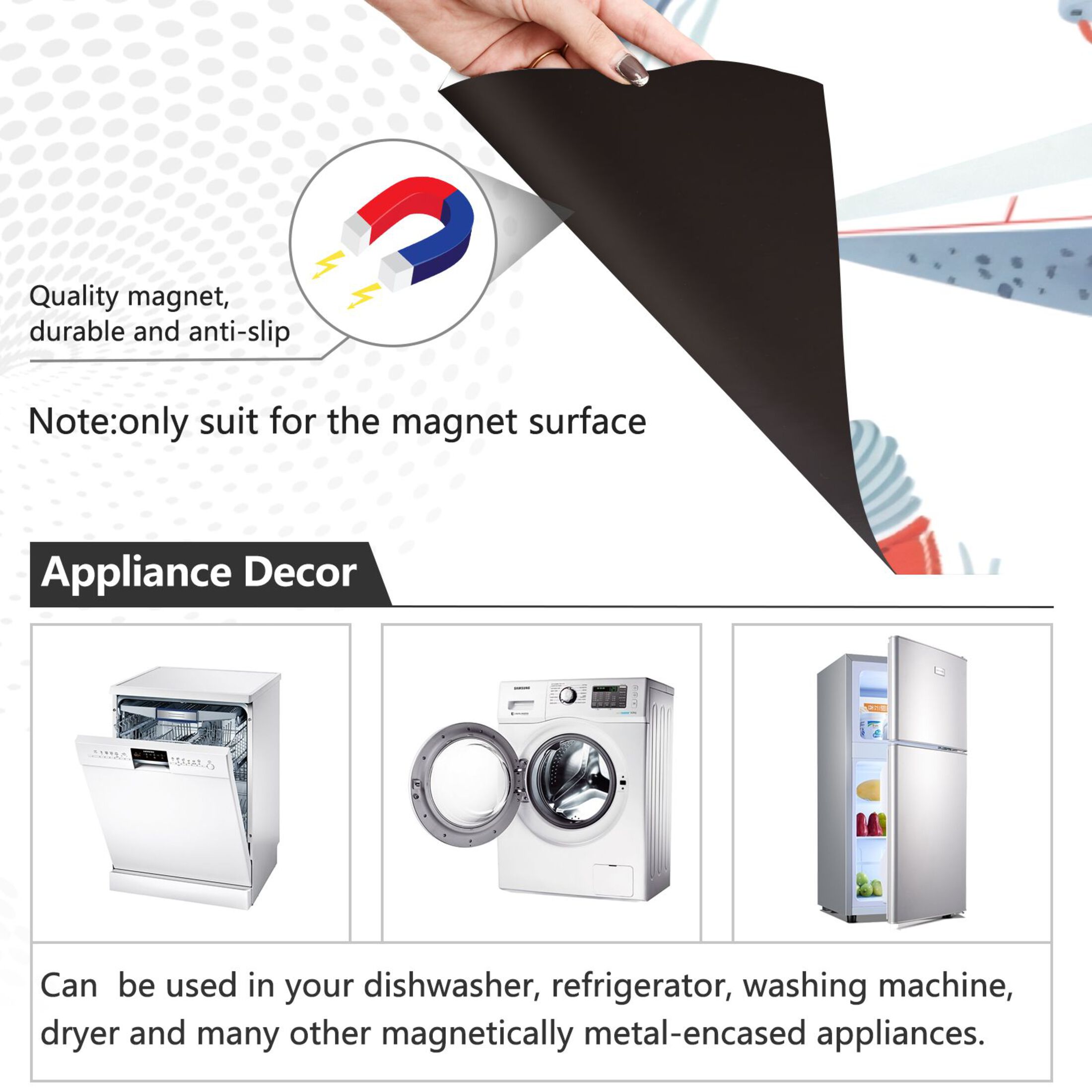 Dishwasher Magnetic Sticker 23x26 Inch Refrigerator Magnetic Sticker Washing Machine Magnetic Sticker Kitchen Panel Magnetic Sticker Home Decor Blue Sailing Lighthouse