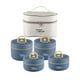 thumbnail image 3 of Juego de fiambreras aisladas de 4 piezas, caja Bento, apilable, redonda, para almacenamiento de alimentos fríos o calientes con bolsa, contenedor de a Azul, 3 of 8