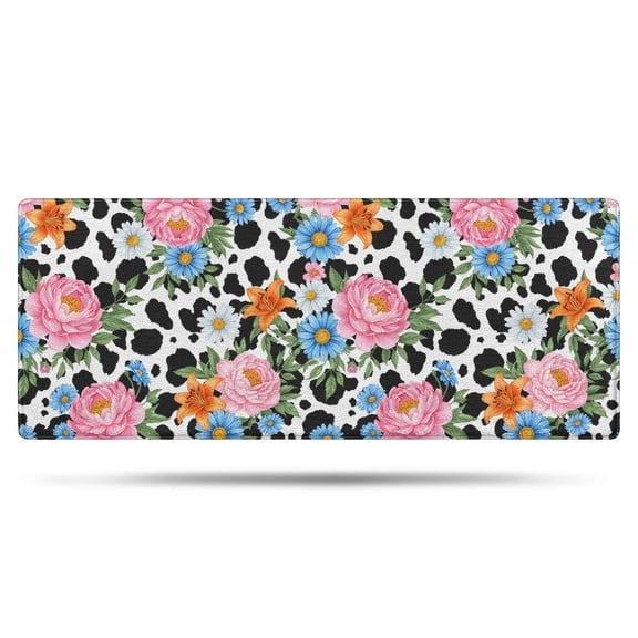 Pioneer Flower Floral Print Pattern Bathroom Rugs Mat, Non Slip Microfiber Bathroom Rug with Rubber Backing, Soft Mats for Bathroom Floor Tub Shower, 24"x60"