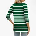 thumbnail image 5 of Womens Plus Size Fall Clothes, 3/4 Sleeve Shirts for Women Fashion Loose Fit Striped Printed Button Up Crewneck T-Shirts, 5 of 6