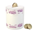 thumbnail image 3 of Floral Piggy Bank, Graphic Lilac Flower Blossoms on White Background Spring Nature Illustration, Ceramic Coin Bank Money Box for Cash Saving, 3.6" X 3.2", Lilac and White, by Ambesonne, 3 of 4