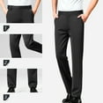 thumbnail image 2 of BiZtdJrK Mens Classic Suits Pants Wrinkle Free Formal Dress Pants Straight Fit Business Pants with Pockets Black S, 2 of 9