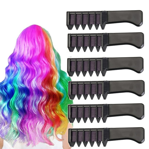 LELINTA Hair Chalk for Girls, Kids Temporary Color Washable Hair Chalk  Combs, Perfect for Parties, Cosplay, Festivals, Theater, 6PCS 
