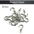 thumbnail image 4 of 20Pcs 0.79" Length Ceiling Cups Hooks Carbon Steel Screw in Hanger Hook Eye Shape Ring Hooks 1/2" Self Tapping Screws Hook for Home Office Hanging Plants Outdoor Silver Tone, 4 of 5