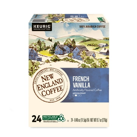 New England Coffee French Vanilla, Medium Roast, K-Cup Coffee Pods, 24 Count