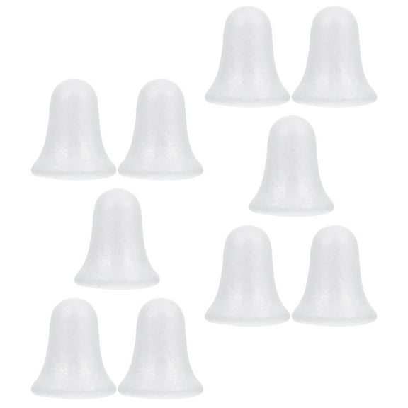 LEDMOMO 10Pcs White Foams Bells Ornament for DIY Painting Glue Cutting and Home Decoration