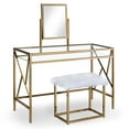 thumbnail image 2 of Davila Steel 3-Piece Vanity Set with Shelf, Champagne, 2 of 7