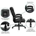 thumbnail image 5 of Flash Furniture Oma High Back Black LeatherSoft Layered Upholstered Executive Swivel Ergonomic Office Chair with Smoke Metal Base and Arms, 5 of 12