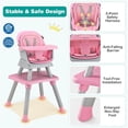 thumbnail image 3 of Pemberly Row 8 in 1 Baby High Chair Convertible Dining Booster Seat Pink, 3 of 8