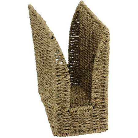 Household Essentials Woven Seagrass High Side Magazine Rack