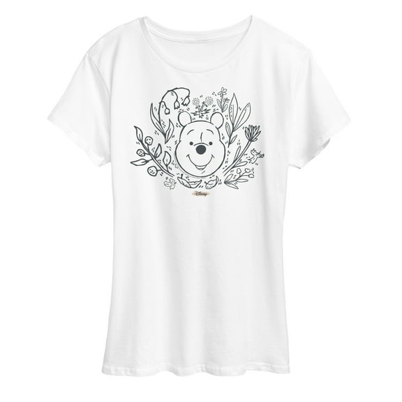 Winnie the Pooh - Pooh Head Floral - Women's Short Sleeve Graphic T-Shirt