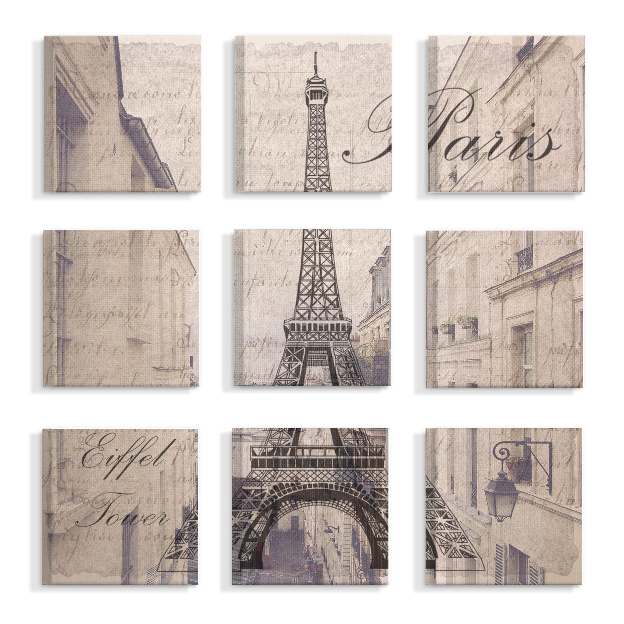 Shabby Pink Paris Rose Eiffel Tower Postcard Plaque 