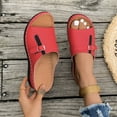 thumbnail image 6 of HAOTAGS Casual Summer Wedge Sandals for Women Open Toe Hollow Comfortable Slides Sandals Red Size 5.5, 6 of 9