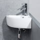 thumbnail image 5 of Fregadero de baño esquinero moderno, lavabo de cerámica blanca de alta calidad para guardarropas, 5 of 11