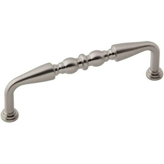 Silverline Cabinet Hardware Pull Drawer Kitchen Decorative Handle Fancy Antique CC: 96 mm ~ 3-13/16, Brush Satin Nickel (10)