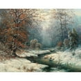 thumbnail image 2 of Adolf Kaufmann 24x20 Gold Ornate Framed and Double Matted Museum Art Print Titled - Winter River Landscape, 2 of 4