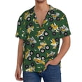 thumbnail image 3 of Vsdgher Cartoon Car Print Men's Wrinkle Free Untucked Cuban Shirt Business Casual Button Down Shirts Short Sleeve Shirt, 3 of 7
